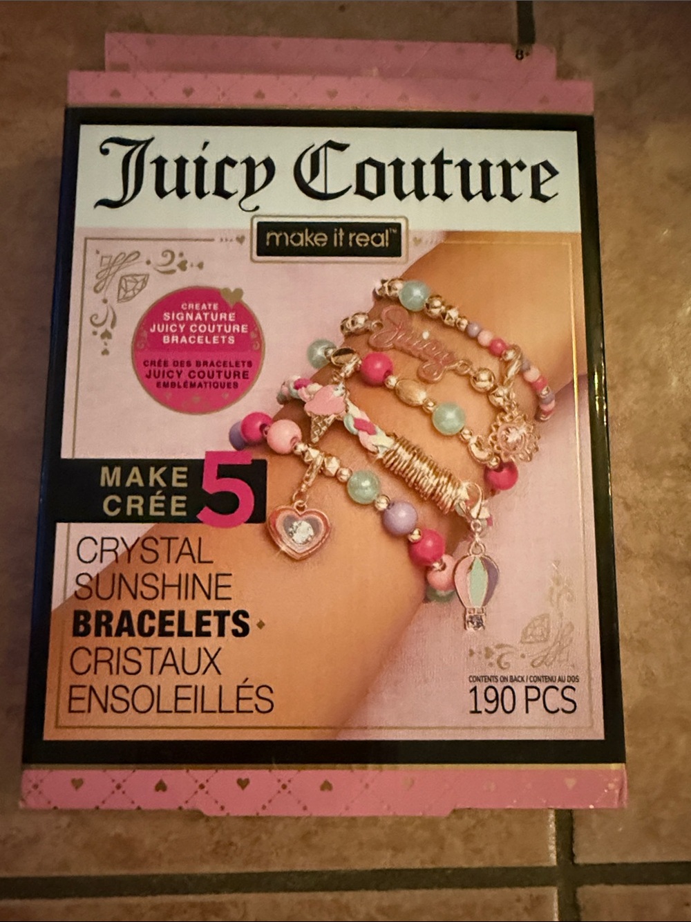 Juicy Couture Pink and Gold Kids Bracelet Craft Kit